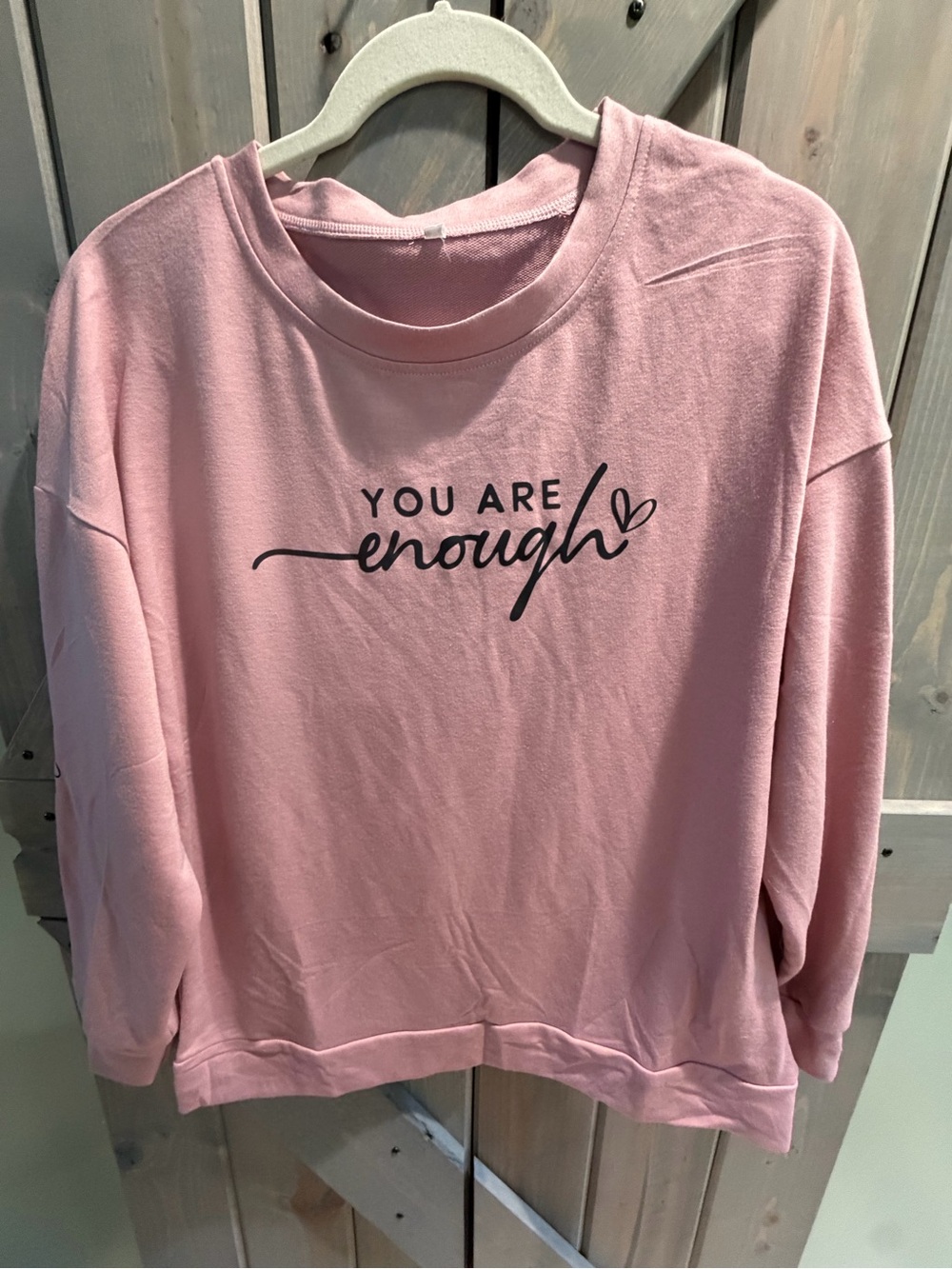 You Are Enough Pink Crewneck Sweatshirt - Positive Message